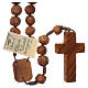 Medjugorje rosary with 9 mm olive wood grains and Our Lady center piece s2