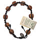 Medjugorje bracelet with 9 mm beads in olive wood and black rope s2
