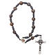 Medjugorje single decade rosary tears of Job with grey rope s1