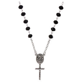 Medjugorje single decade rosary with black grains and chain