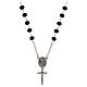 Medjugorje single decade rosary with black grains and chain s1