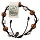 Decade rosary bracelet Medjugorje ten Tau bracelet in olive wood and white stones s2