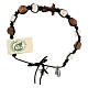 Decade rosary bracelet Medjugorje ten Tau bracelet in olive wood and white stones s4