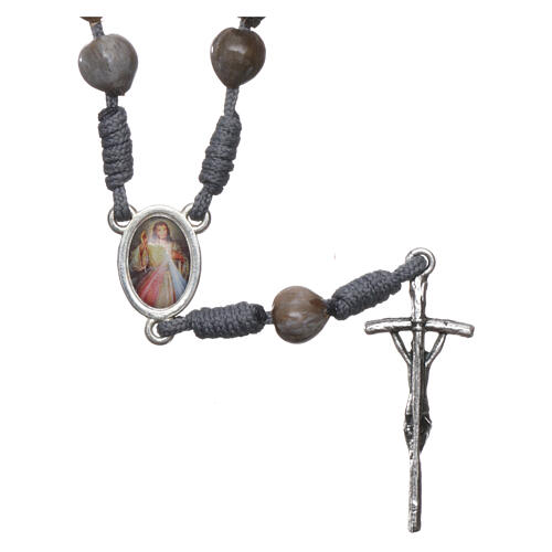 Medjugorje Chaplet Tears of Job gray rope rosary 2