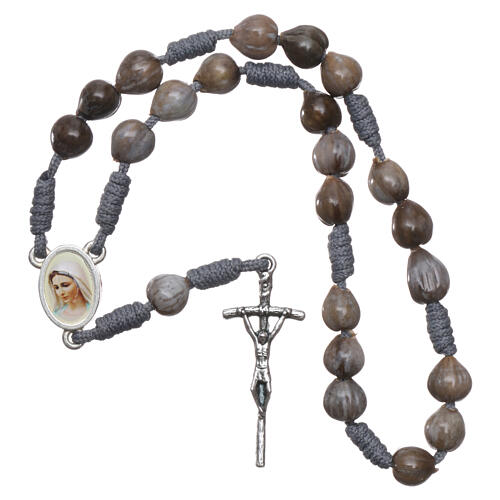 Medjugorje Chaplet Tears of Job gray rope rosary 3