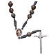 Rosary Medjugorje Chaplet Tears of Job gray cord cross 4x2 cm s2