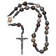 Rosary Medjugorje Chaplet Tears of Job gray cord cross 4x2 cm s3
