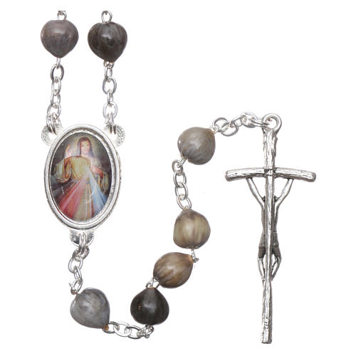 Medjugorje Rosary with Job's Tears and chain 2