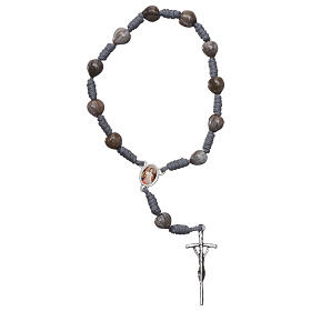 Decade rosary Medjugorje Chaplet Tears of Job gray cord