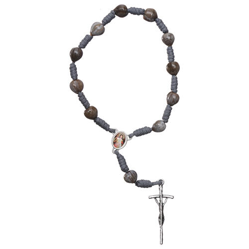Decade rosary Medjugorje Chaplet Tears of Job gray cord 2