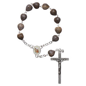 Decade rosary Medjugorje Job's Tear metal cross 4x2 cm