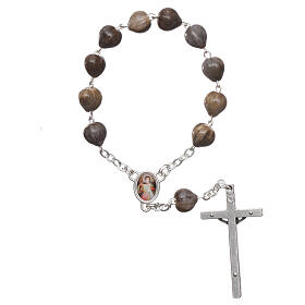 Decade rosary Medjugorje Job's Tear metal cross 4x2 cm