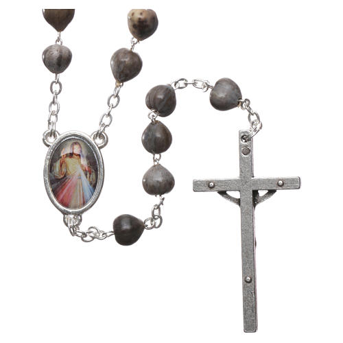 Medjugorje rosary with Job's Tears, chain and cross 2