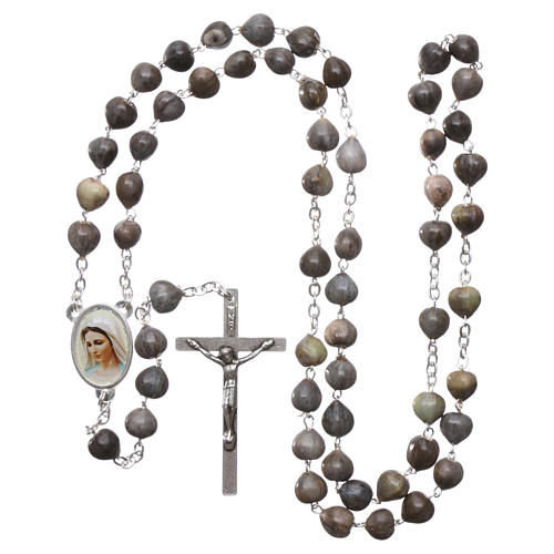 Medjugorje rosary with Job's Tears, chain and cross 4