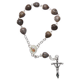 Bracciali, coroncine della pace, decine: Decina Medjugorje Lacrima di Giobbe catena croce 3,5x1,5 cm