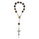 Medjugorje single decade rosary with Job's Tear cross chain 3.5x1.5 cm s1