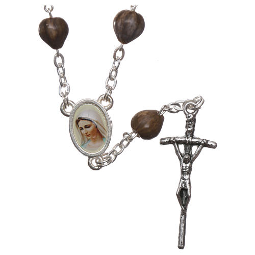 Medjugorje beads Job's Tears, chain with cross 3.5x1 cm 1