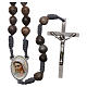 Medjugorje rosary Job's Tears, grey rope and cross s1