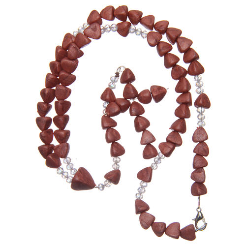 Medjugorje rosary in brown fired ceramic 50 cm 4