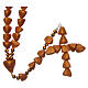 Medjugorje rosary in baked ceramic, ivory color, heart beads 8 mm s1