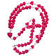 Medjugorje rosary in fuchsia fired ceramic beads 8 mm s4