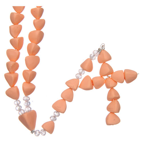 Medjugorje rosary in peach fired ceramic beads 8 mm 1