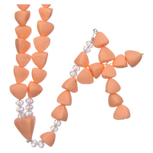 Medjugorje rosary in peach fired ceramic beads 8 mm 2