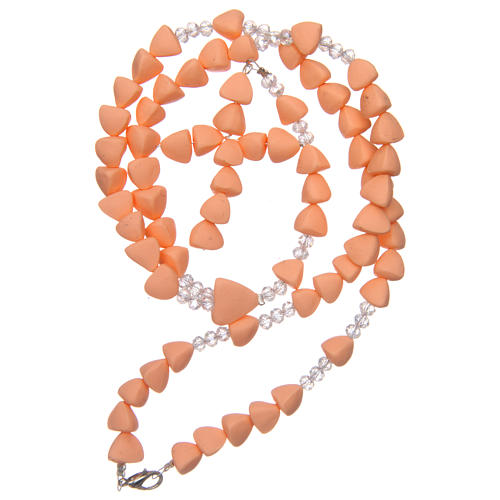 Medjugorje rosary in peach fired ceramic beads 8 mm 4
