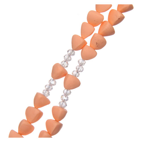 Ceramic rosary Medjugorje peach beads 8 mm 3