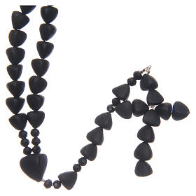 Medjugorje rosary in black fired ceramic beads 8 mm