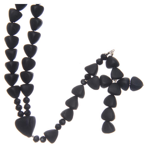 Medjugorje rosary in black fired ceramic beads 8 mm 1