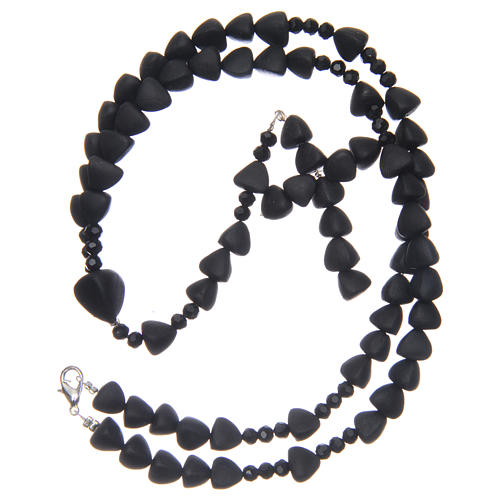 Medjugorje rosary in black fired ceramic beads 8 mm 4