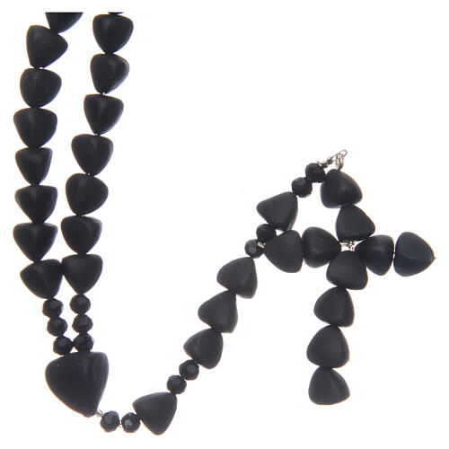 Ceramic rosary Medjugorje black beads 8 mm 1