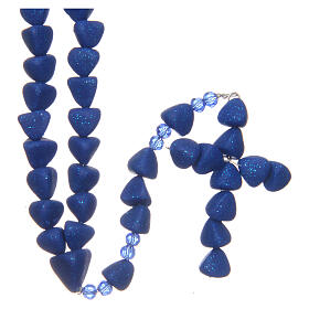 Medjugorje rosary in ultramarine blue baked ceramic, 8 mm beads