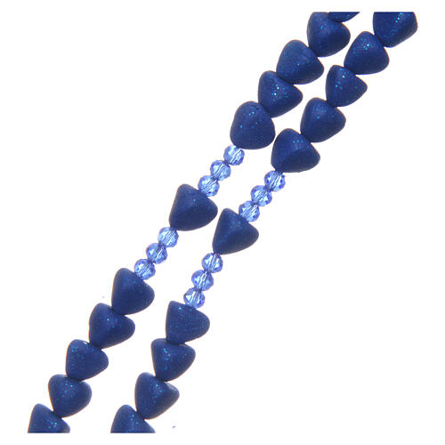 Medjugorje rosary in ultramarine blue baked ceramic, 8 mm beads 3