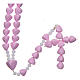 Medjugorje rosary in pink fired ceramic beads 8 mm s1