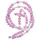 Medjugorje rosary in pink fired ceramic beads 8 mm s4