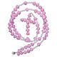 Medjugorje rosary in baked ceramic, pink beads 8 mm s4