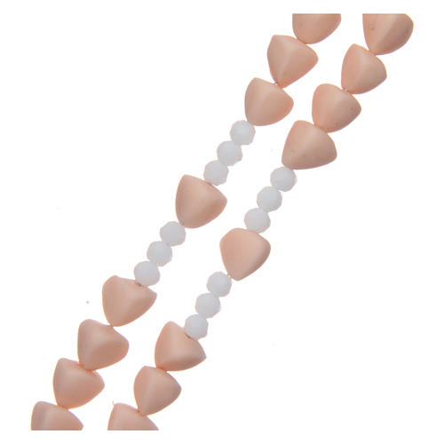 Medjugorje rosary in powder pink fired ceramic beads 8 mm  3