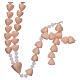 Medjugorje rosary in powder pink fired ceramic beads 8 mm  s1