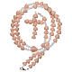 Medjugorje rosary in powder pink fired ceramic beads 8 mm  s4