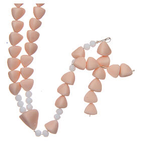 Ceramic rosary Medjugorje 8 mm powder pink beads