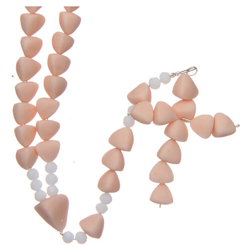 Ceramic rosary Medjugorje 8 mm powder pink beads 1
