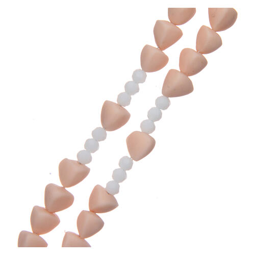 Ceramic rosary Medjugorje 8 mm powder pink beads 3