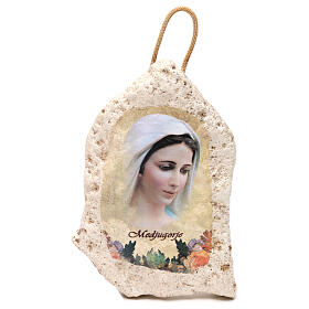 Plaster image of Our Lady of Medjugorje 13x9 cm