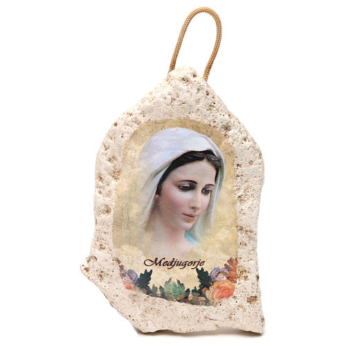 Immagine in gesso della Madonna di Medjugorje 13x9 cm 1