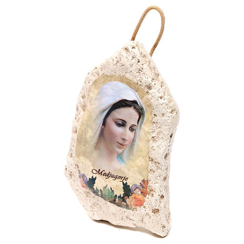 Immagine in gesso della Madonna di Medjugorje 13x9 cm 2