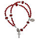 Medjugorje red bracelet, crystal and metal, with cross and medal s2