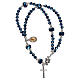 Medjugorje blue bracelet, crystal and metal, with cross and medal s1