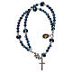 Medjugorje blue bracelet, crystal and metal, with cross and medal s2